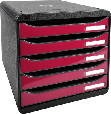 Image de Exacompta Module de classement Big Box Plus 5 tiroirs Framboise 3097284D