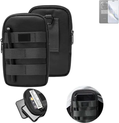 Produktbild von K-S-Trade Holster Gürtel Tasche kompatibel mit Honor Magic6 Pro Handy Tasche Schutz Hülle dunkel-grau viele Fächer, 1x