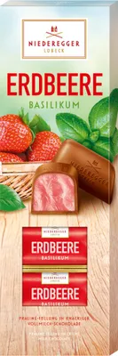 Niederegger Erdbeere Basilikum in Vollmilch-Schokolade Packung 100g