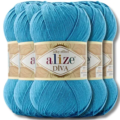 Produktbild von Alize 5x 100g Diva Wolle, Uni, Häkeln, Stricken (245)