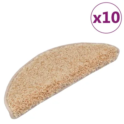 Obrázok produktu pre vidaXL Podložky na kroky 10 ks 65x21x4 cm krémové polkruhové veľké