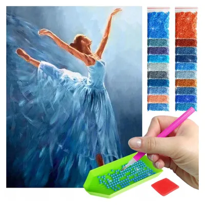Produktbild von ARTULIO Diamond Painting Full Frau Set - 5D Diamant Painting Bilder 30x40 cm mit Diamond Painting Zubehör für Kinder und Erwachsene - Crystal Art für Home Wand Deko