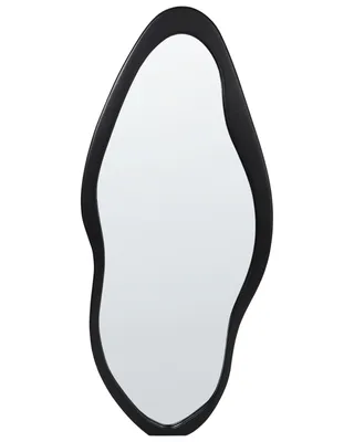 Produktbild von BELIANI Wandspiegel Schwarz Paulowniaholz Asymmetrisch 79x180 cm mit Rahmen Modern Wohnzimmer Schlafzimmer Flur Esszimmer Wanddeko Hängespiegel