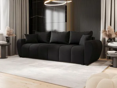 Image de BEDANTE SOFA MOLISA avec fonction sommeil COSMIC 100 Noir Canapé avec coffre de rangement Canapé salon Canapé-lit Coffre de rangement Canapé-lit