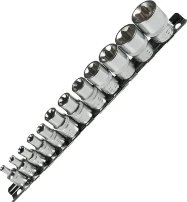 Produktbild von 12 x Einsätze aussen TORX Nuss E-PROFIL 1/4" 3/8"-Antrieb E4-E20 Stecknuss Cr-V
