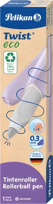 Produktbild von Pelikan Twist eco Tintenroller für Rechts- und Linkshänder, lavender, Faltschachtel, Stick Pen, Lavendel, Blau, Recycelbarer Kunststoff, 0,3 mm, Beidhändig