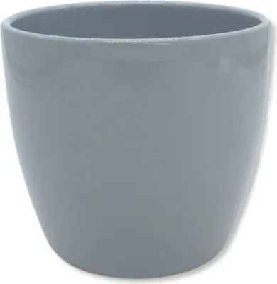 Produktbild von Blumen-Topf rund Keramik Übertopf Ø 19 x 17,5cm grau