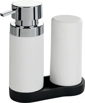 Image de WENKO Easy Squeez-e Station de rinçage Set Distributeur de produit à vaisselle Savon Pump 250 ml chacun