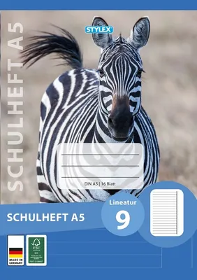 Produktbild von Stylex 29709 Schulheft, Lineatur 9, DIN A5, 16 Blatt