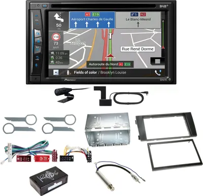 Produktbild von Pioneer AVIC-Z730DAB Navigation Bluetooth CD USB MP3 Einbauset für Audi A6 4B