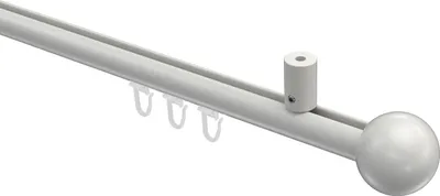 Produktbild von Interdeco Innenlaufstange / Gardinenstange mit Innenlauf Weiß, Typ Sonius Luino (Kugel) Deckenmontage, 20 mm Ø 1-läufig, 100 cm
