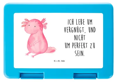 Produktbild von Mr. & Mrs. Panda Essensbox Axolotl Niedlich - Weiß - Geschenk, Fröhlich, Zufrieden, Snackbox, Lebensmittel Aufbewahrungsbox, Weisheit, Kinderbrotdose, Freundin, Liebe