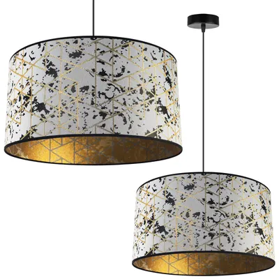 Image de Suspension, lustre, abat-jour, motif doré