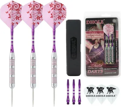 Produktbild von Dartpfeile Damen Pink Blumendruck Slim Case 21g Aluminum Shafts