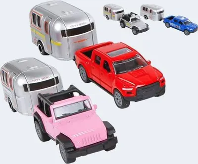 Produktbild von Auto mit Wohnwagen Die-Cast 16,5cm srt.