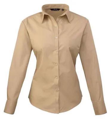 Produktbild von Premier - Bluse für Damen Langärmlig LT4522 (3XL) (Khaki)