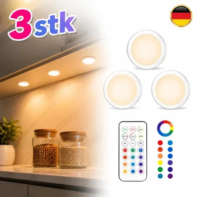 Produktbild von LED Unterbauleuchte RGB Vitrinenbeleuchtung Möbel Regalbeleuchtung Schrank Küche