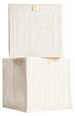 Obrázek produktu pro HOMLA LINETA Úložné boxy s květinovým motivem, 2 ks / 30 x 30 x 30 cm