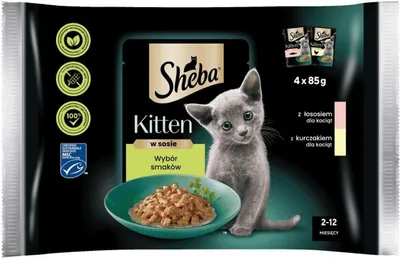 Produktbild von Sheba KITTEN Geschmacksauswahl in Sauce Nassfutter für Kätzchen 4x85g