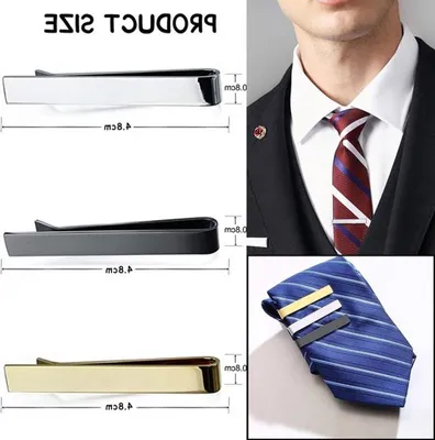 Set von 3 eleganten Krawattenklammern aus Metall für Herren, stilvolles Accessoire für Hochzeiten und festliche Anlässe