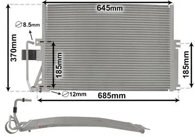 Produktbild von VAN WEZEL 37005274 Kondensator Klimaanlage Klimakondensator für OPEL VECTRA B (36)