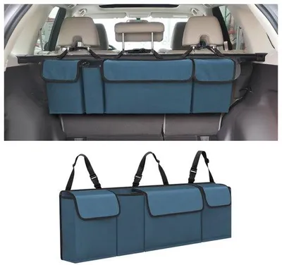 Produktbild von Kofferraum-Organizer, wasserdicht, faltbar, mit 4 Fächern, aus Oxford-Stoff, Auto-Aufbewahrungstasche, strapazierfähiges Design
