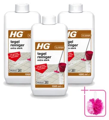 Produktbild von 3 x HG Fliesenreiniger extra stark für alle Natursteinarten 1 l - Sparpackung - 3 Stücke