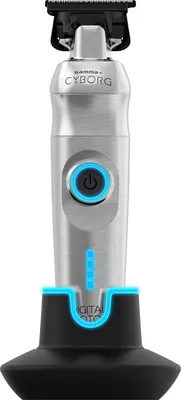 Produktbild von Gamma Piu Cyborg Trimmer Silber Profi Haartrimmer mit Dockingstation Akku