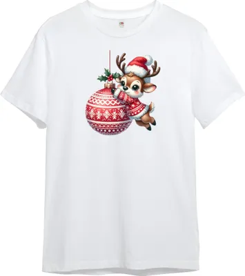 Produktbild von PAULGOS Kinder T-Shirt, Rentier mit Weihnachtskugel