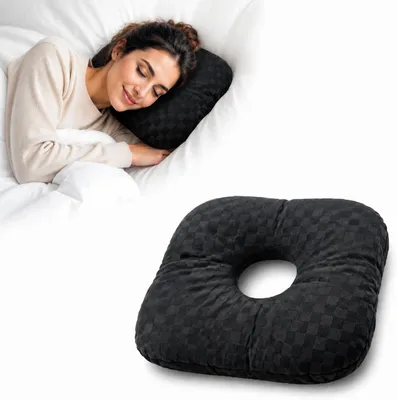 Imagen del producto de Almohadillas para auriculares con orificio, fabricadas con espuma viscoelástica, de 9 cm de diámetro, diseñadas para personas que duermen de lado