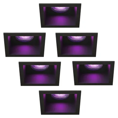 Produktbild von Ledvion 6er Set LED Einbaustrahler Quadratisch Schwarz smart 4.9W