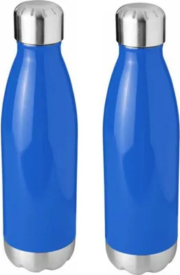 Immagine prodotto di confezione da 2 - borraccia sottovuoto in acciaio inox - thermos - 510 ml - doppia parete - caldo e freddo - a prova di perdite - blu