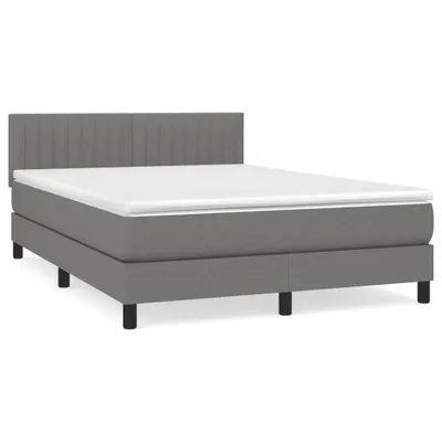 Productafbeelding van Boxspring met matras stof donkergrijs 140x200 cm