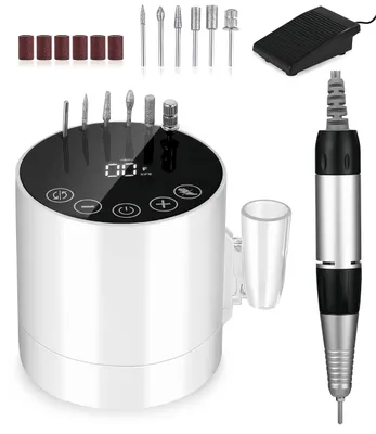 Produktbild von Elektrische Nagelfräser für Gelnägel, 35000 U/Min, Professionelle Nagelfeilen Set mit LCD-Display, Nagelbohrer DIY Maniküre Pediküre Set