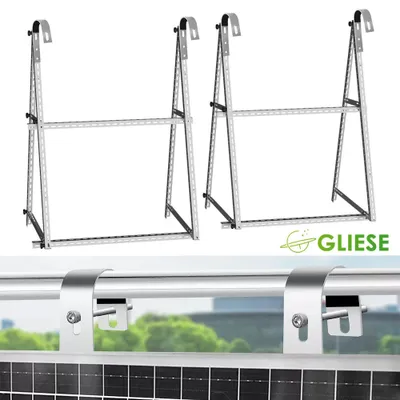 Immagine prodotto di 4X staffa PV 118cm Pannello solare rinforzato ringhiera balcone 0°-90° con gancio rotondo
