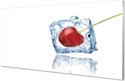 Produktbild von Glasbilder 140x70 Wandkunst Eiswürfel Kirsche