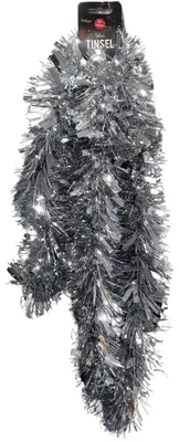 Productafbeelding van Zilveren Kerst Tinsel Garland van 10 m voor Binnen Decoratie
