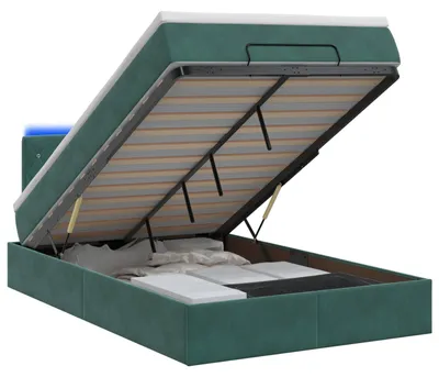 Obrázok produktu pre Posteľ s úložným priestorom a LED matracom, tmavozelená, 120 x 190 cm