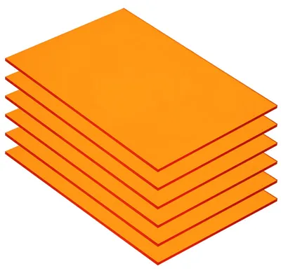Acrylplatten, 6 Stück, orange, 17,78 x 12,7 cm, 2,8 mm dick