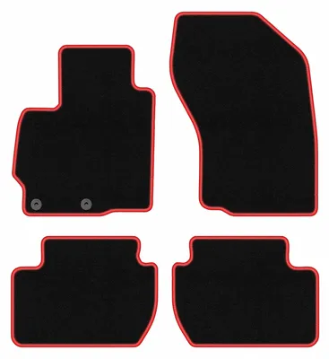 Obrázek produktu pro Velurové autokoberce pro: Citroen C-Crosser 2007-2012 crossover černo-červené