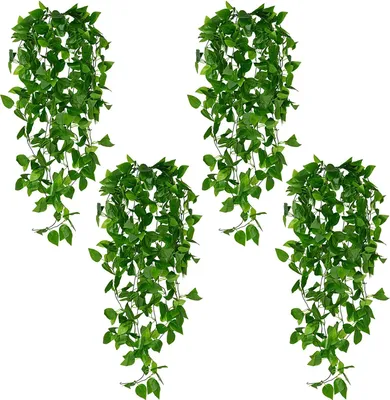 Produktbild von 4 Stück Künstliche Hängepflanzen Künstliche Kunstpflanze Pflanzen Efeu Girlande künstliche Herabhängende Weinpflanzen