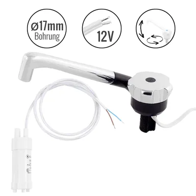 Produktbild von 12V Armatur Wasserhahn, chrom, Kunststoff, Bauhöhe: 135 mm, 90 g + Tauchpumpe