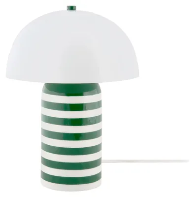 Produktbild von Leitmotiv - Tischleuchte Rayado Retro - Grün - 23x23x30cm Tischlampe - Nachttischlampe, Wohnzimmer, Schlafzimmer