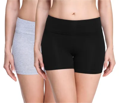 Produktbild von Merry Style Damen Shorts Radlerhose Boxershorts aus Viskose 2Pack MS10-284(Schwarz/Melange (2Pack), XXL)