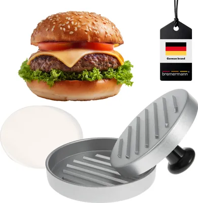 Immagine prodotto di pressa per hamburger bremermann / incl. 50x fogli di separazione antiaderenti - Pressa per hamburger
