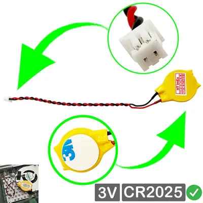 Produktbild von RTC CR2025 CMOS Batterie mit stecker 4 mm x 3 mm kabel für Alienware Notebook PC