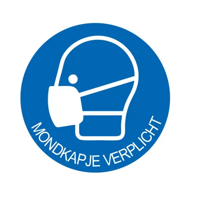 Produktbild von CombiCraft Aluminium Türschild 'Mundschutzpflicht' - Ø75mm mit 3M-Klebeband