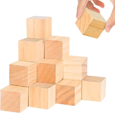 Obrázek produktu pro Dřevěné bloky, 40 mm, 28 kusů, přírodní kostky pro kreativní projekty, pro vlastní tvorbu