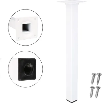 Produktbild von Möbelfuss Tischfuss Weiss Eckig 25 x 25mm Möbelbein Metall Sofasfuss Möbelstütze Höhe 400mm