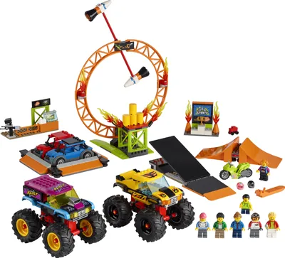 Image de LEGO 60295 City Stuntshow Arena, set avec Monster Trucks, voitures-jouets, moto